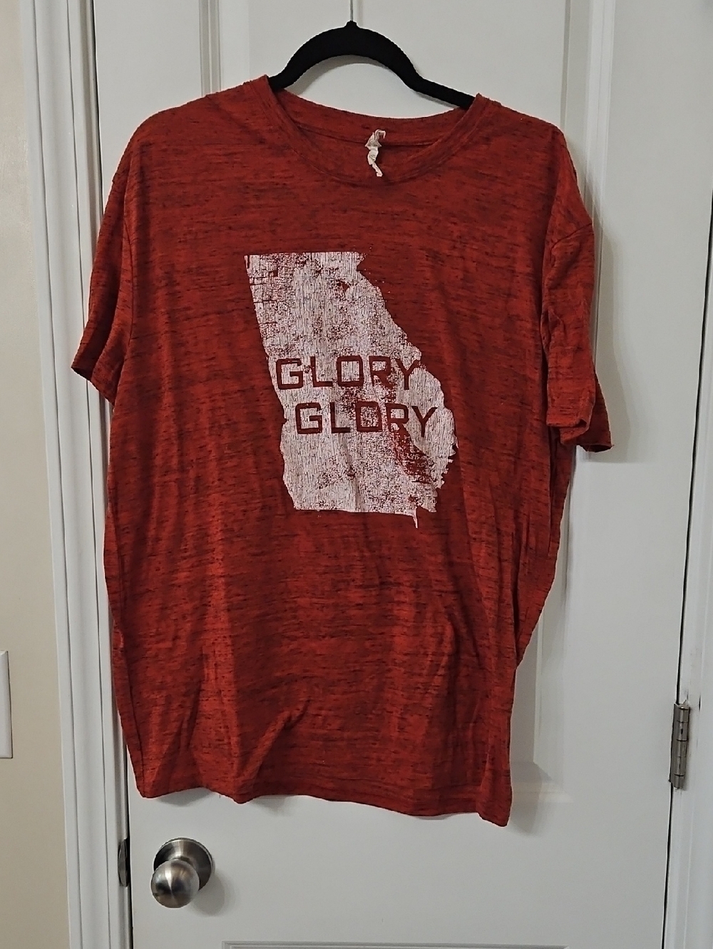 Womens Rust Red Graphic 'Glory Glory' State Tee